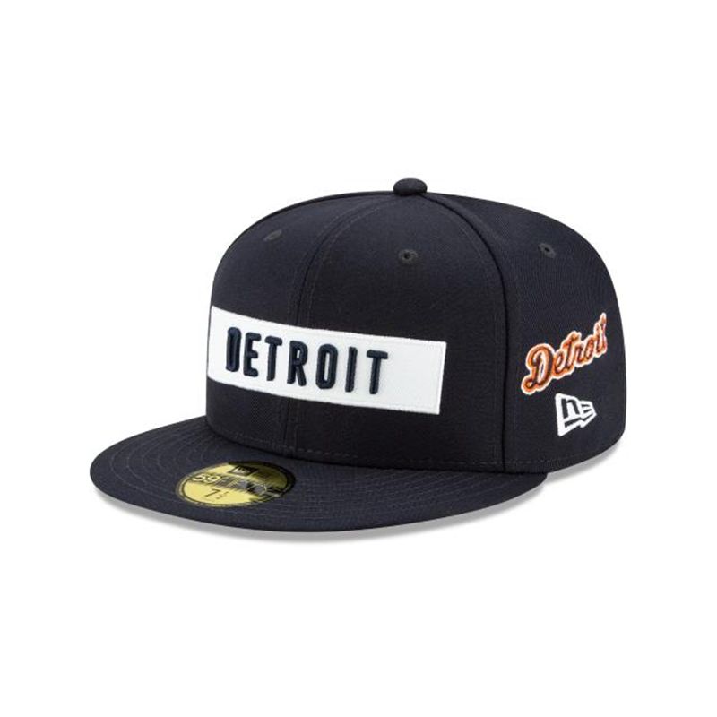 MLB Detroit Tigers Boxed Wordmark 59Fifty Fitted (IYK6243) - Blue New Era Caps